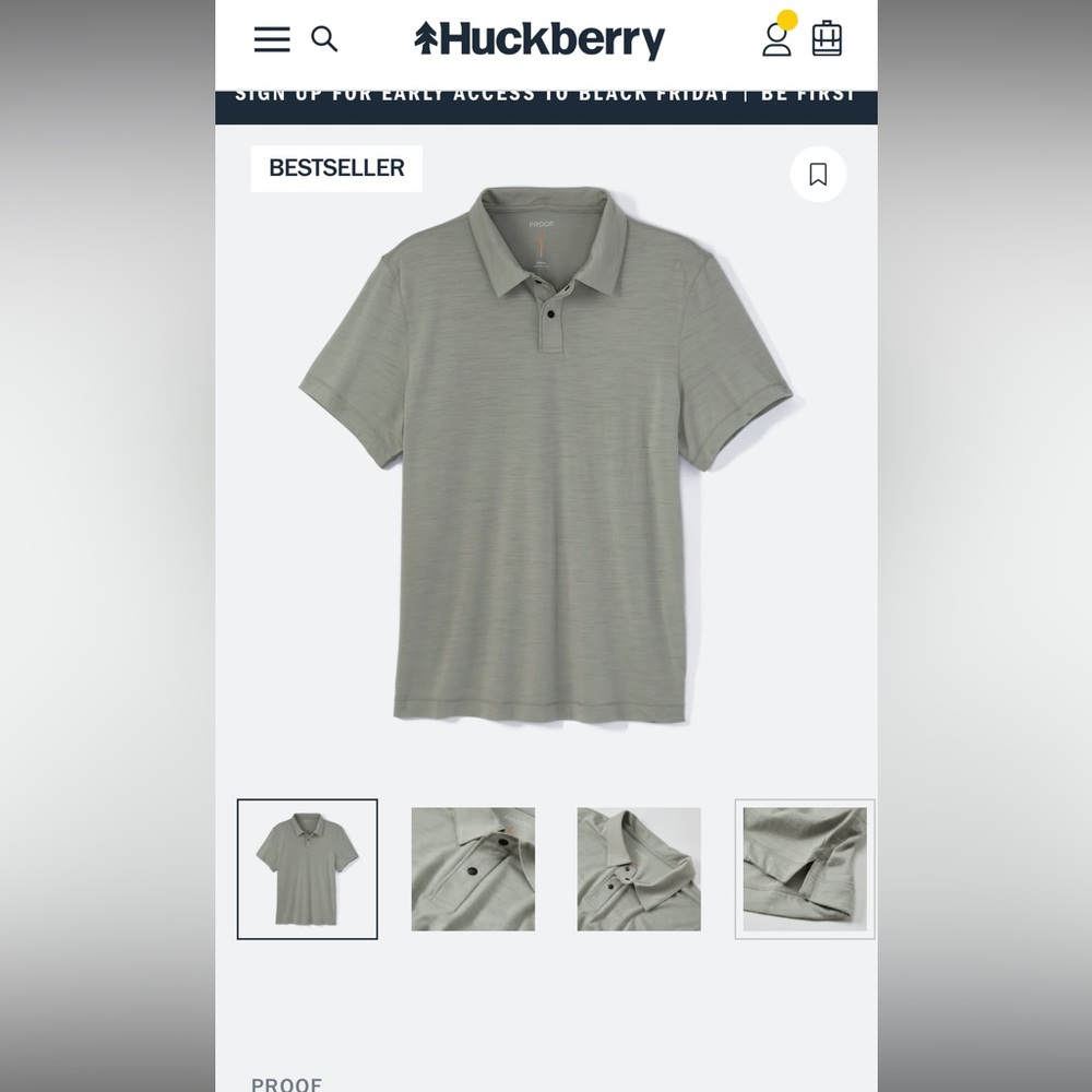Huckberry. Proof Polo. New